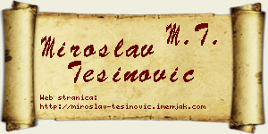 Miroslav Tešinović vizit kartica